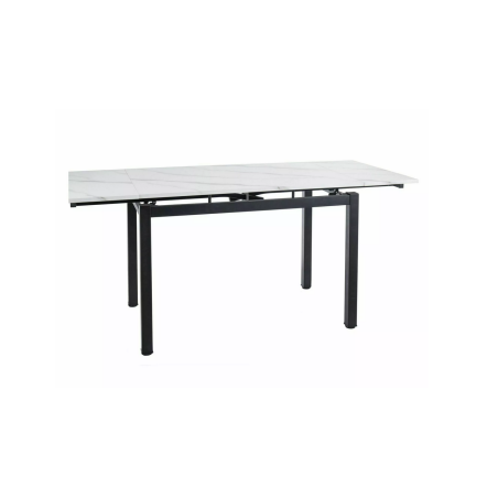 Table à manger extensible effet marbre "GD017" - Blanc - L 110-170 x l 74 cm
