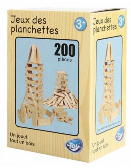 Coffret de 200 planchettes en bois - jeu de construction