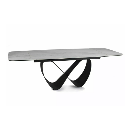 Table à manger extensible effet marbre "Infinity" - Blanc - L 160-240 x l 95 cm