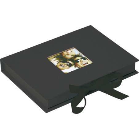 Coffret photos avec Ruban cadeau - Pochette photos idéale pour offrir - Noir - Jusqu'à 70 photos