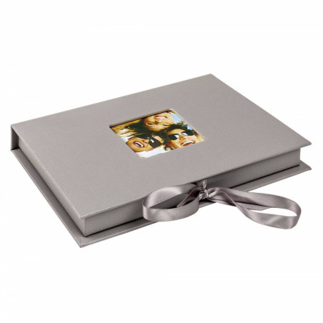 Coffret photos avec Ruban cadeau - Pochette photos idéale pour offrir - Taupe - Jusqu'à 70 photos