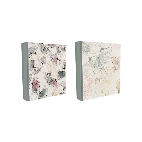 Lot de 2 albums photos à pochettes 200 mémos "Flowers 3" - Gris et pastels - 400 photos
