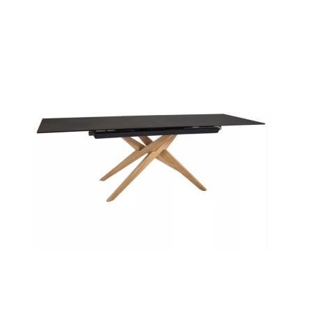 Table à manger extensible "Loreto" - Marron/Beige chêne - L 180-230 x l 90 cm