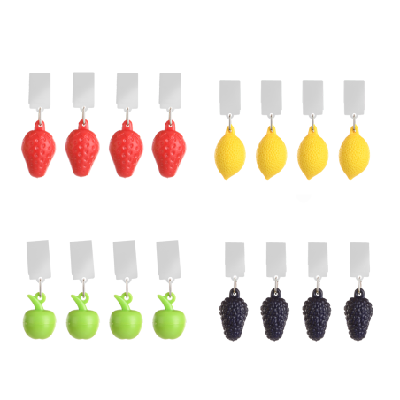Lot de 16 poids de nappes colorés en forme de fruits - 4 paquets de 4 poids
