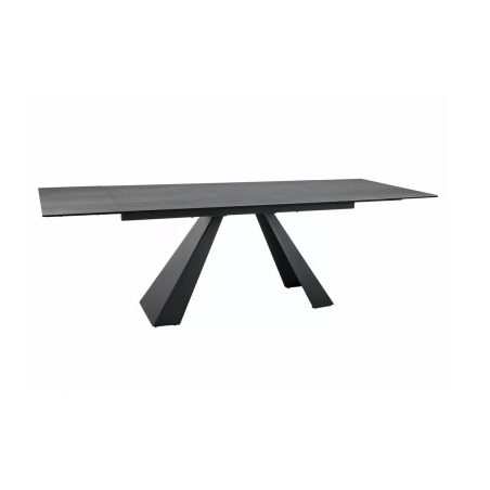 Table à manger extensible "Salvadore" - Gris/Noir - L 160-240 x l 90 cm