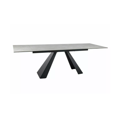 Table à manger extensible effet marbre "Salvadore" - Beige/Noir - L 160-240 x l 90 cm