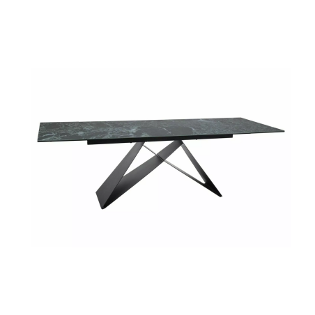Table à manger extensible effet marbre "Westin" - Vert/Noir - L 160-240 x l 90 cm