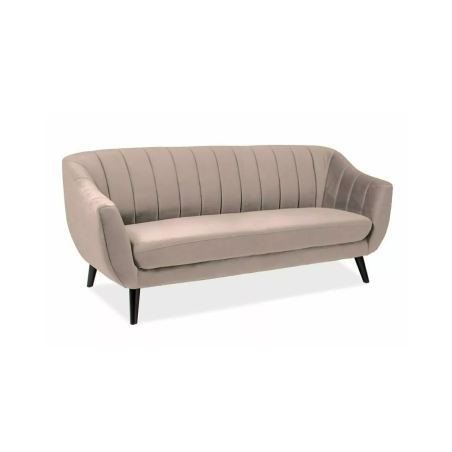 Canapé 3 places en velours "Elite 3" - Beige - L 153 x H 83 cm