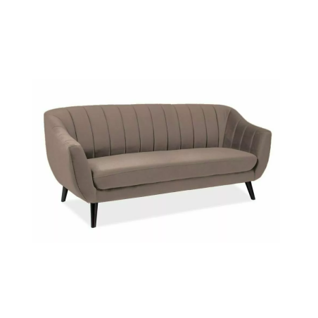 Canapé 3 places en velours "Elite 3" - Beige foncé - L 153 x H 83 cm