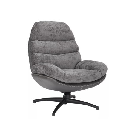 Fauteuil en tissu "Giselle" - Gris - l 77 x H 101 cm