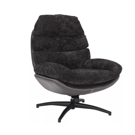 Fauteuil en tissu "Giselle" - Noir - l 77 x H 101 cm