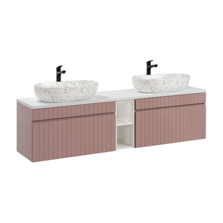 Meuble double vasques 180 cm + 1 élément - Emblematic Rose