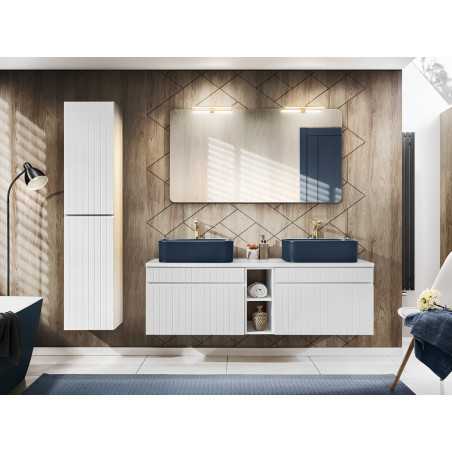 Ensemble complet de salle de bain 140 cm - Blanc/Marron - Emblematic White