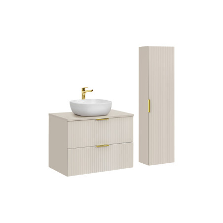 Meuble vasque à poser 80 cm + colonne - Georgia Cashmere