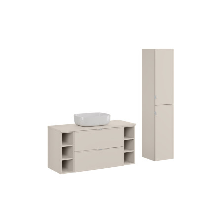 Ensemble meuble vasque à poser 120 cm + 4 éléments - Sublima Cashmere