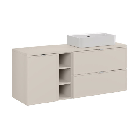 Meuble sous vasque à poser 140 cm + 3 éléments - Sublima Cashmere