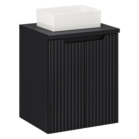 Meuble vasque à poser + plateau 50 cm - A portes - Astral Black