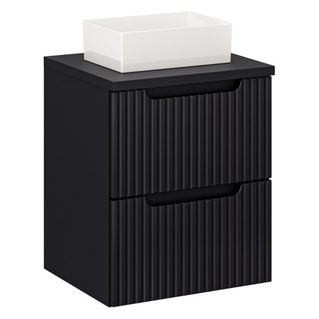 Meuble vasque à poser + plateau 50 cm - A tiroirs - Astral Black