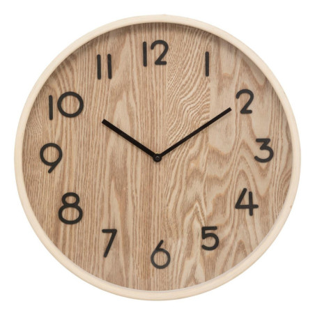 Horloge bois naturel "Ivana" - Beige - D 38 x P 5 cm