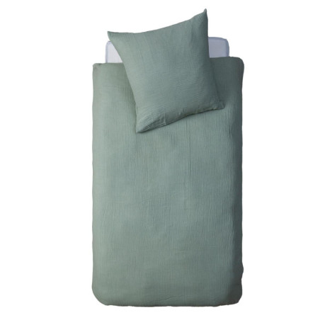 Parue de lit en gaze de coton - Vert - l 140 x L 200 cm