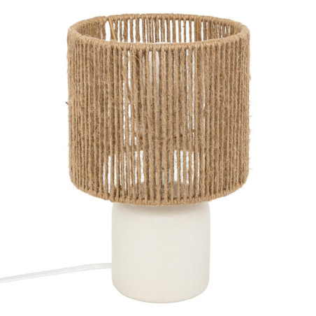 Lampe à poser en céramique "Koby" - Blanc/Beige - D 16 x H 24 cm