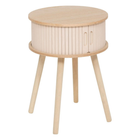 Table de chevet 2 portes "Nysos" - Beige - D 40 cm