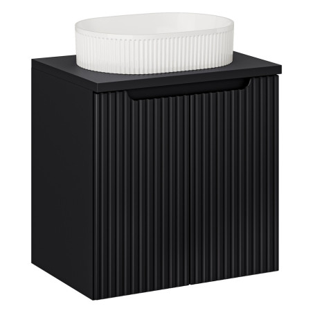 Meuble vasque à poser + plateau 60 cm - A portes - Astral Black