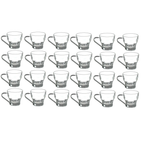 Lot de 24 tasses espresso 8 cl - Verre et métal | Haute Qualité | Design Moderne