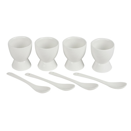 Set de 4 coquetiers et cuillères en céramique