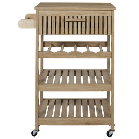 Desserte de Cuisine sur Roulettes - Rangement Multi-Niveaux Bois - 65 x 40 x H 84,5 cm