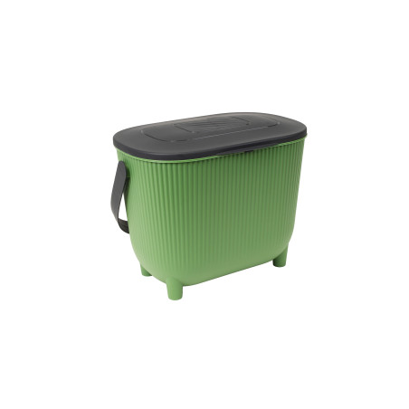 Poubelle Compost 10L avec filtre à charbon - Fabriqué en France - Ouverture XXL - Vert cactus