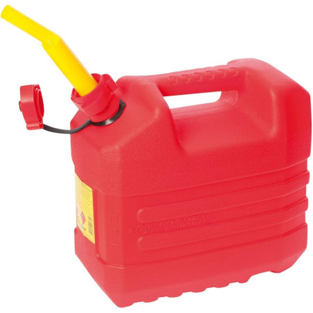 Jerrican en plastique renforcé 10L Transport Essence ou Produits Dangereux - Avec Bec Verseur - Origine France