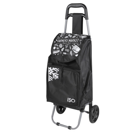 Chariot de courses 35 L - Pochette isotherme 5L - Roulettes Standards - Noir