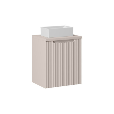 Ensemble Meuble Salle de Bain 2 portes + Vasque + Plateau L 50 x P 40 x H 59,5 cm - Astral - Beige crème