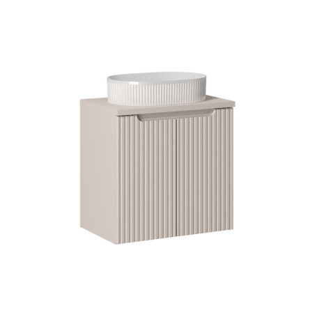 Ensemble Meuble Salle de Bain 2 portes + Vasque + Plateau L 60 x P 40 x H 59,5 cm - Astral - Beige crème