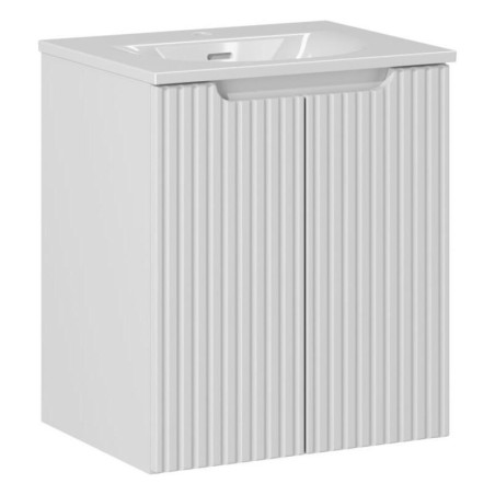 Ensemble Meuble Vasque 2 portes et Vasque à Encastrer L 50 x P 40 x H 58,5 cm - Astral Blanc