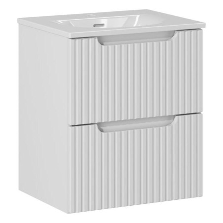 Ensemble Meuble Vasque 2 tiroirs et Vasque à Encastrer L 50 x P 40 x H 58,5 cm - Astral Blanc