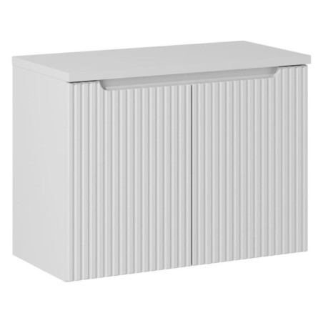 Ensemble Meuble Vasque 2 portes et Plateau L 80 x P 40 x H 59,5 cm - Astral Blanc