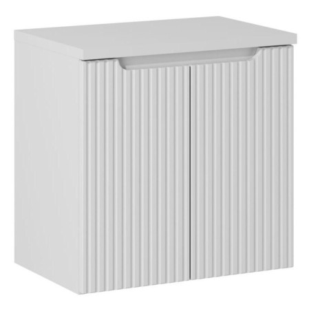 Ensemble Meuble Vasque 2 portes et Plateau Blanc L 60 x P 40 x H 59,5 cm - Astral Blanc