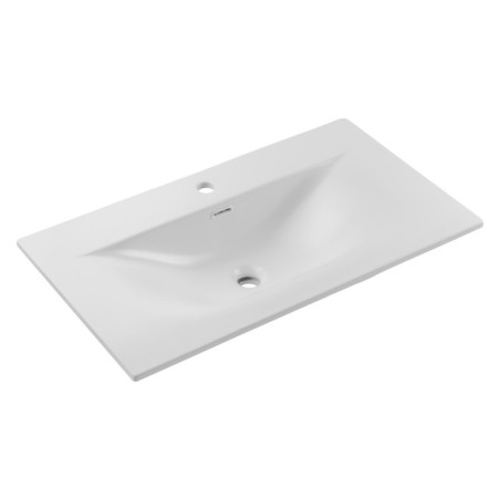 Vasque à encastrer 80cm en Céramique Blanc Mat - Altis - L 81 x P 46 x H 17 cm - Standard