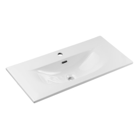 Vasque à encastrer 80cm en Céramique Blanc Brillant - Altis - L 81 x P 40 x H 15 cm