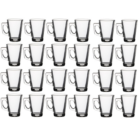 Lot de 24 tasses en verre - Transparents |Contenance 18,5 cl | Entièrement en verre
