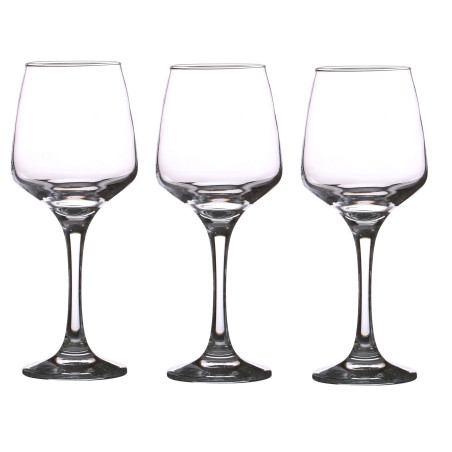 Lot de 3 verres à Vin 29,5 cl - Forme Harmonieuse pour Présentation de Table