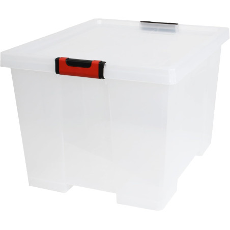 Boîte de rangement 75 L Clipstock à couvercle - Apte contact alimentaire - Transparent