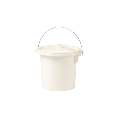Seau hygienique adulte 11,5 l avec anse métal ø 34 x h 27 cm - Crème