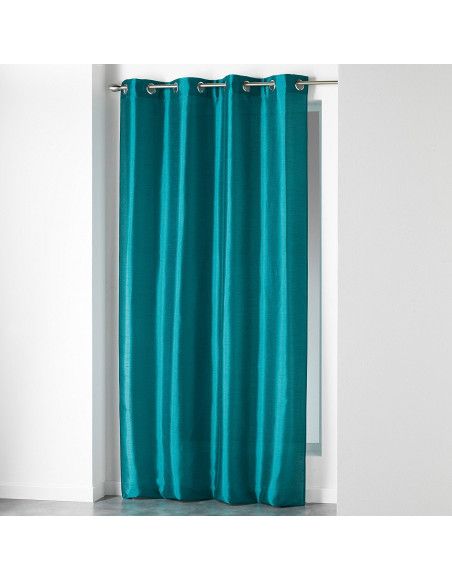 Rideau à oeillets - Shantung - 140 x 240 cm - Polyester - Bleu