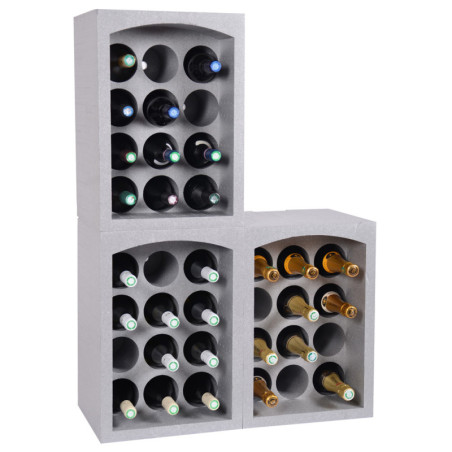 Lot de 3 Casiers porte bouteilles -3x12 soit 36 bouteilles - Polystyrène Expansé - Stockage et Transport