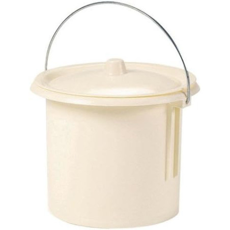 Seau hygienique enfant 5,5 l avec anse métal ø 25 x h 20 cm - Crème