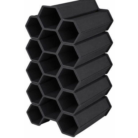 Lot de 5 Mini cave 3 bouteilles empilables soit 15 bouteilles - Plastique Gris anthracite