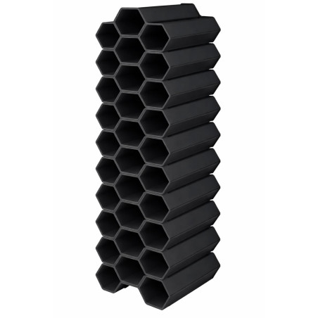 Lot de 10 Mini cave 3 bouteilles empilables soit 30 bouteilles - Plastique Gris anthracite